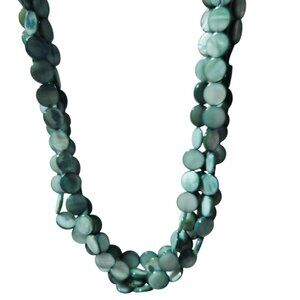 Elegant Green Shell Beaded Necklace Statement Retro Fashion Jewelry Women